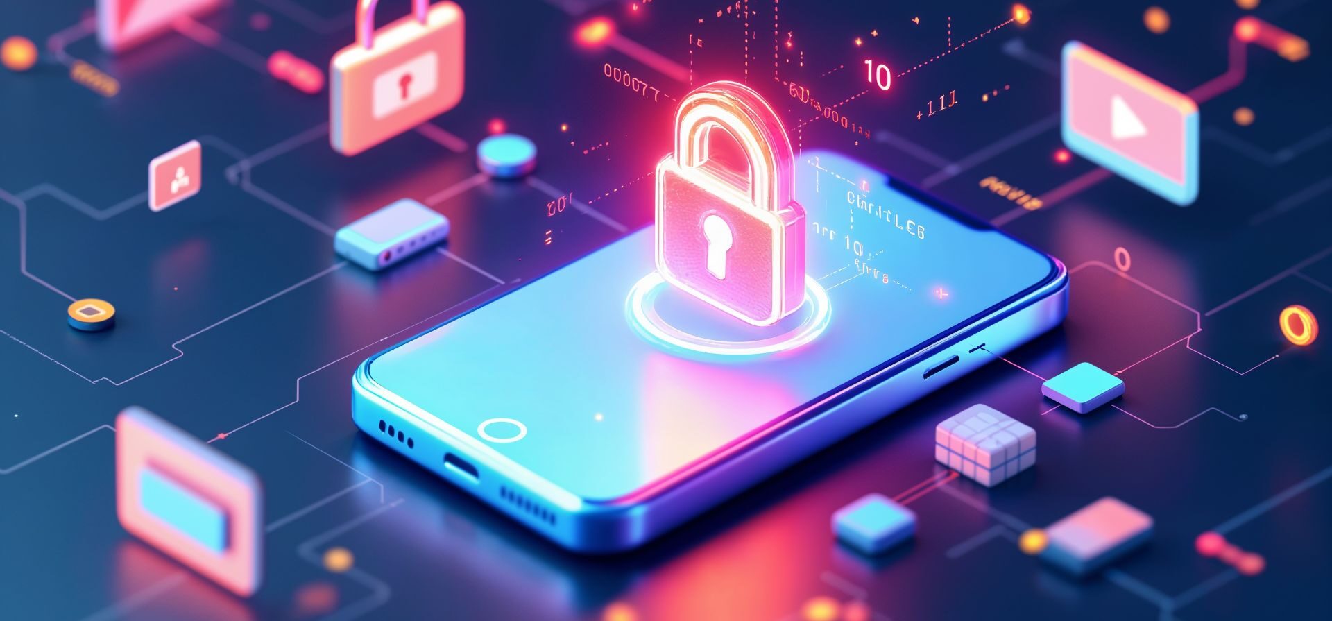 Image d'un smartphone avec un cadenas de sécurité. Vos smartphones pros sont-ils bien sécurisés ? Offre de Sincrone IT pour la sécurisation des smartphones professionnels