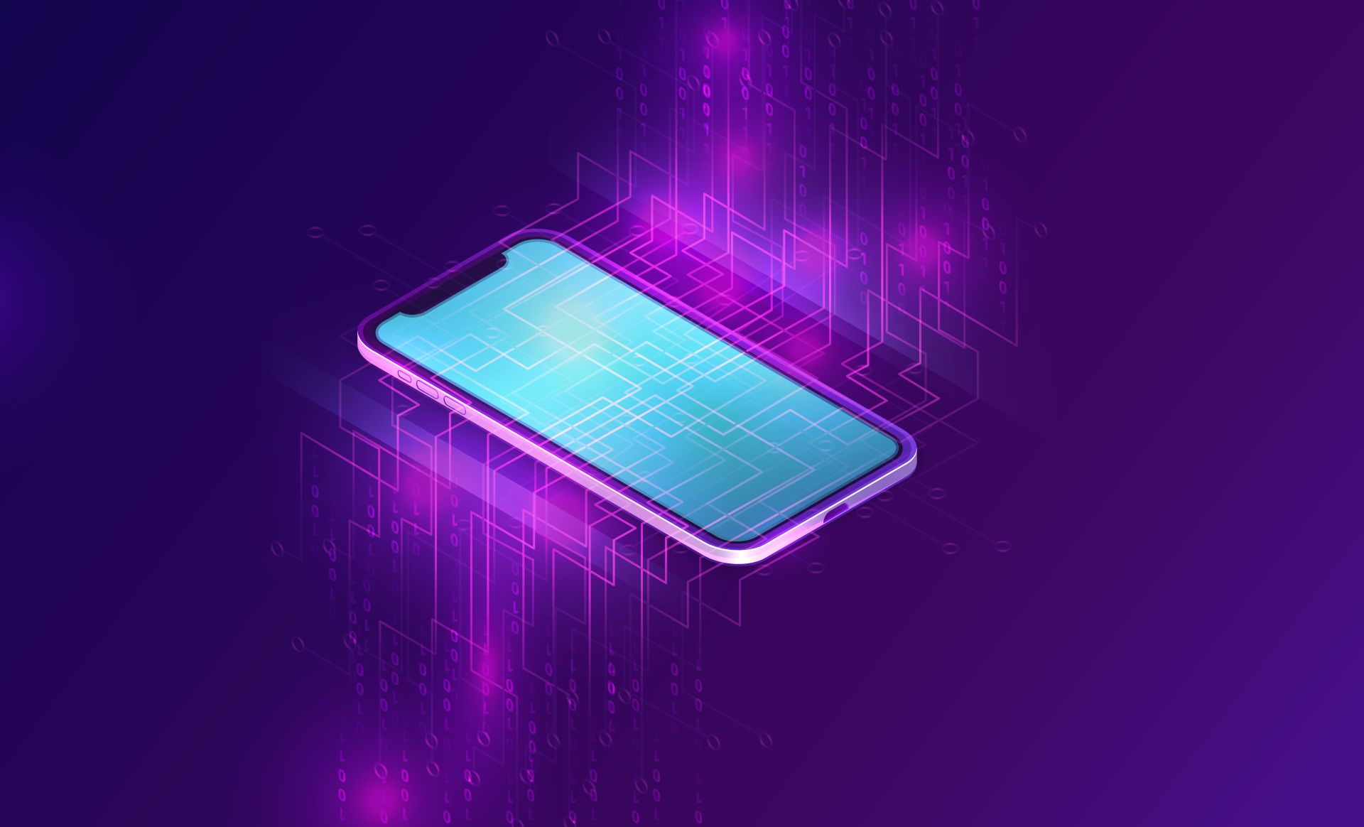 Photo d'un téléphone avec des éléments d'analogie informatique.